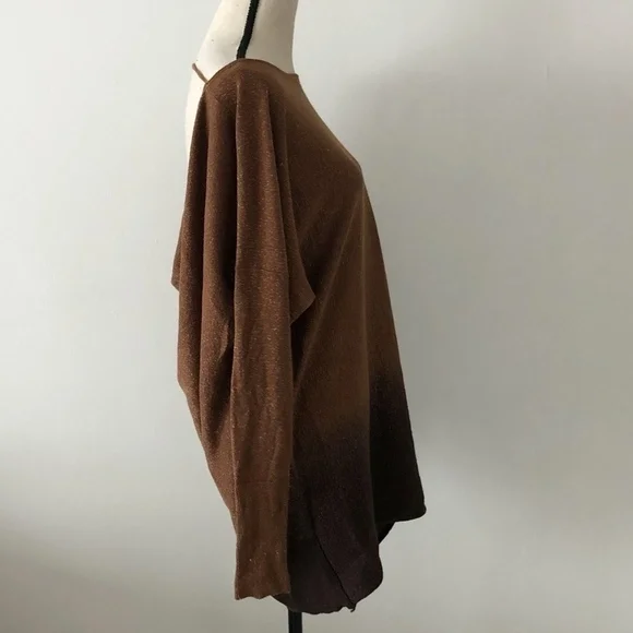 Pinko Metallic Ombre Brown Backless Sweater Top L